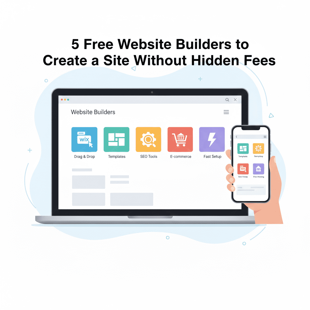 5 Free Website Builders to Create a Site Without Hidden Fees