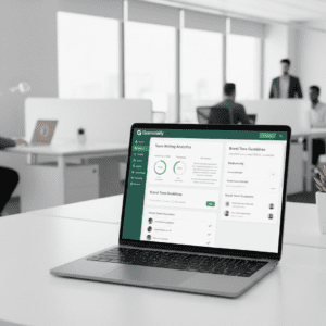 Grammarly team collaboration dashboard showing brand tone and writing analytics